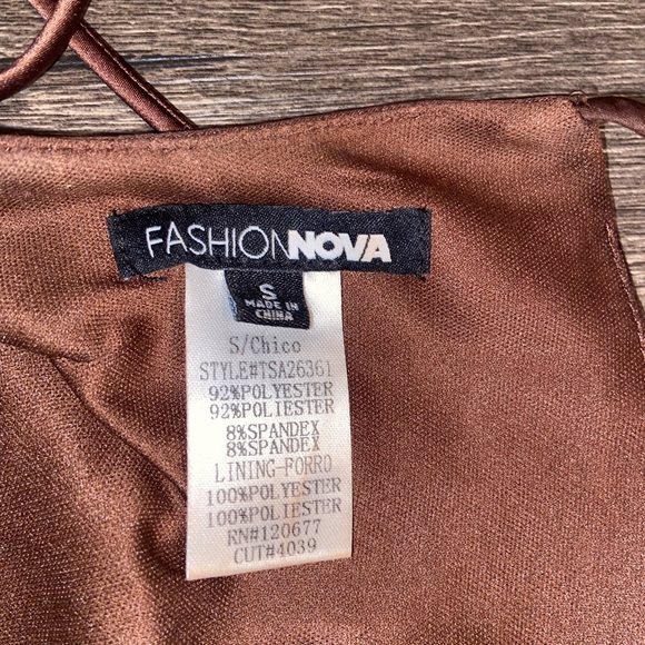 Fashionova satin skirt set brown - Picture 6 of 7